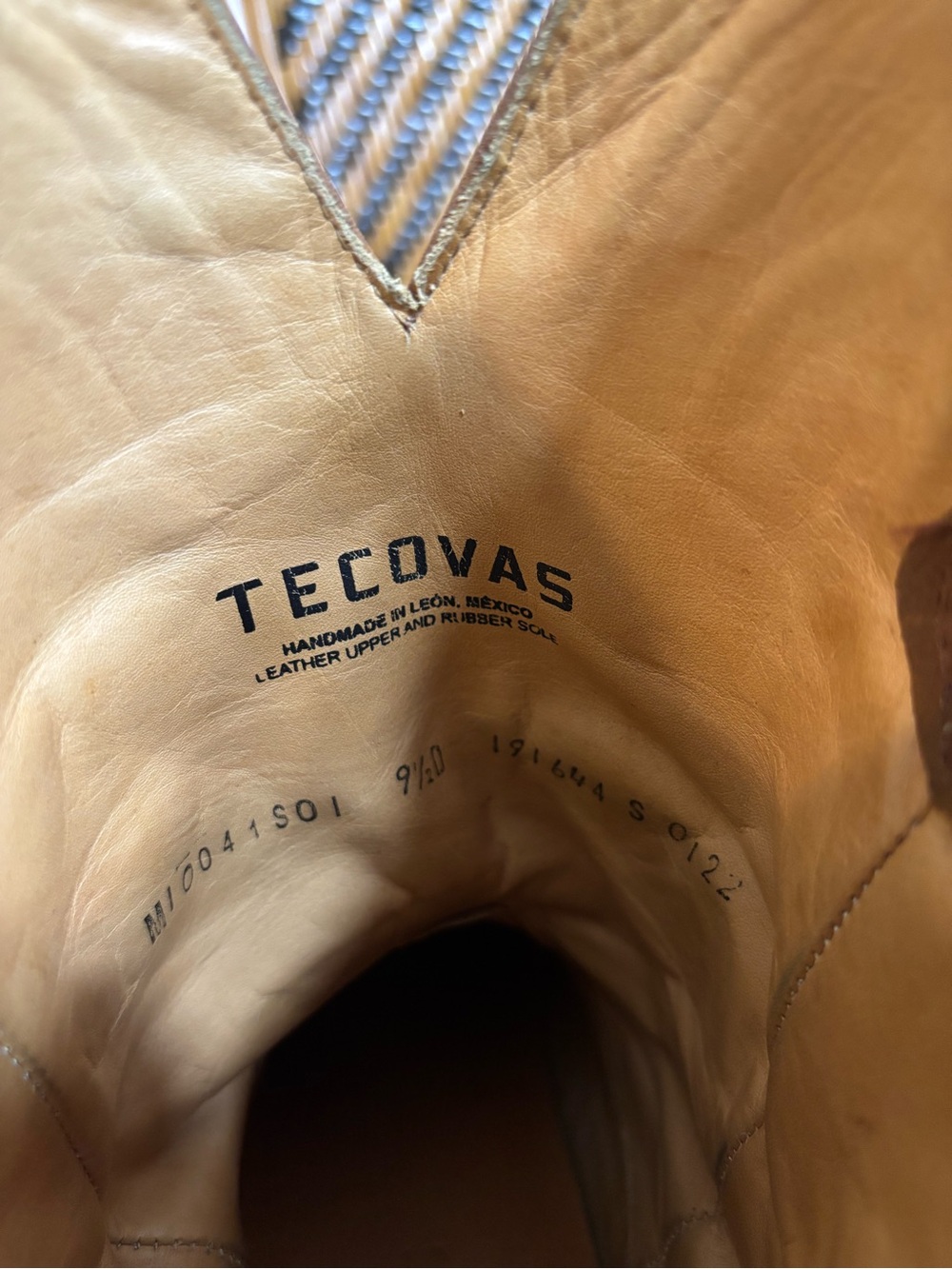 Tecovas The Midland 9.5D Brown Leather Square Toe Cowboy Boots Vibram - Picture 7 of 7
